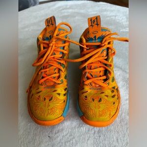 Puma Kids Orange and Teal Lace-Up Sneakers